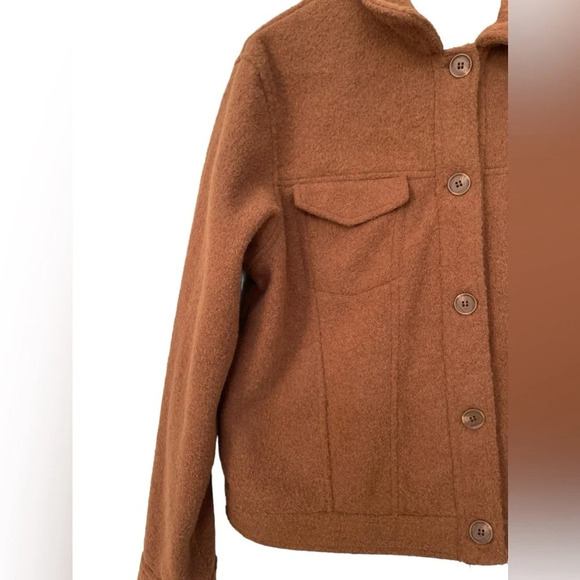 JOIE Brown Boucle Trucker Jacket, Size large - Picture 5 of 13